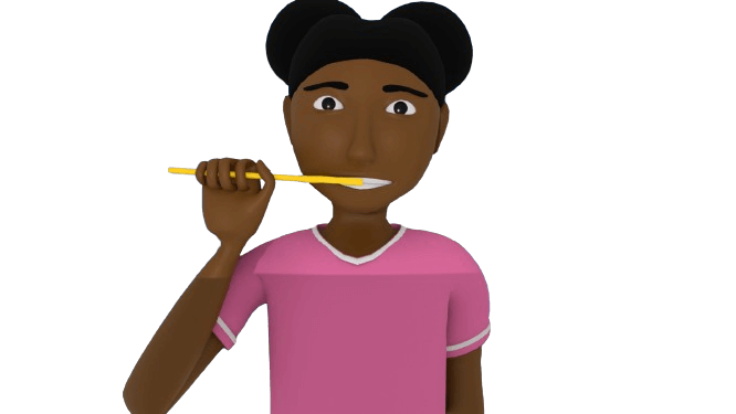 Emma brushing teeth